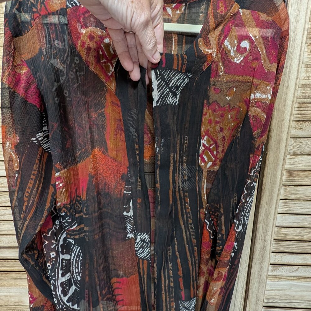 Additions by Chico's Kimono Bohemian Sheer Open Front Size 3 - Picture 10 of 12